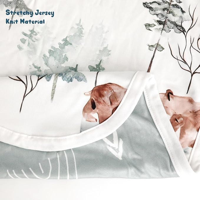 GRSSDER Baby Blankets Super Soft Jersey Knit Swaddle Blanket for Baby Girls and Boys, Double Layer Receiving Blankets 34 x 44 Inches Extra Large for Swaddling, Cute Bear