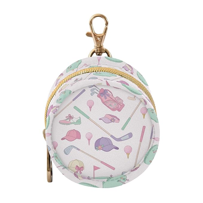 Golf Sports Pink Print Pacifier Holder Case for Diaper Bag Portable Travel Pacifier Storage Case with Clip Newborn Baby Pouch for Baby Boys Girls Outdoor Purse