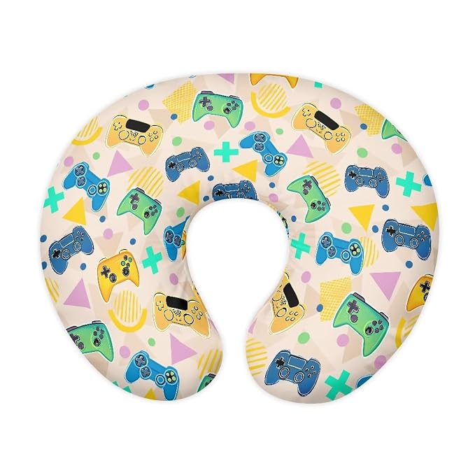 Removable Breastfeeding Pillow Cover Suitable for Newborn Breastfeeding Soft and Comfortable Fabric Breathable (Coloured PlayStation Pattern)