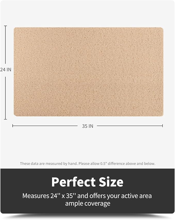 Non-Slip Bathtub Mat, 24x35 Inch, Shower Mats for Bath Tub, PVC Loofah Bathroom Mats for Wet Areas, Quick Drying