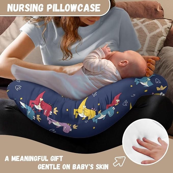Cartoon Dinosaur Nursing Pillow and Positioner Detachable Newborn Original Breastfeeding Slipcover Case Breathable Head Support Protector Cushion Propping Baby