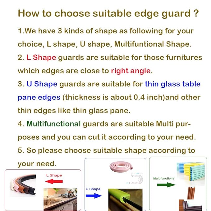 M2cbridge L Shape Extra Thick Furniture Table Edge Protectors Foam 6.5 Ft (Blue)