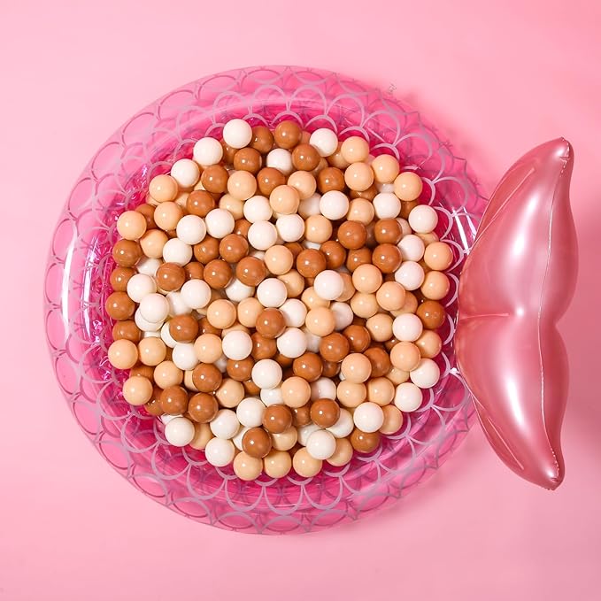 GOGOSO Ball Pit Balls for Toddler, Baby Plastic Playballs Kids Soft Pastel Pelotas Non-Toxic BPA-Free,Cream Coffee+Khaki+White,100 Balls