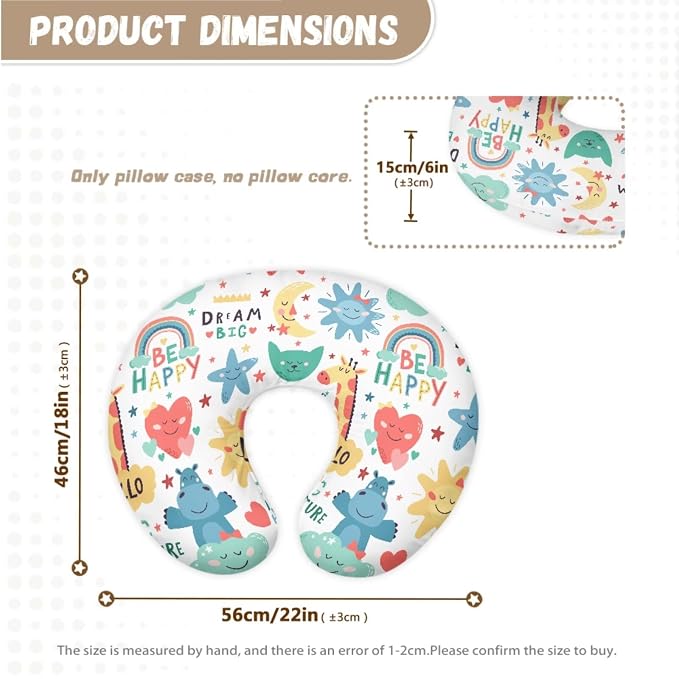 Newborn Lounger Cover for Infant Girls Boys, Stretchy and Soft Nursing Cover for Breastfeeding Pillows,Removable Reversible Baby Lounger Cover & Pillow Slipcover Set,Sun Rainbow（Cover Only）
