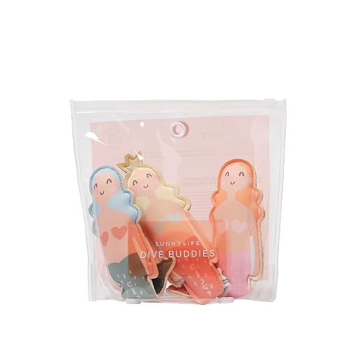SUNNYLiFE Pool Dive Toys for Kids | Set of 3 Mermaid Diving Toys, Sand-Weighted Sinking Pool Toys for Toddlers Ages 3-8, Soft Natural Rubber Bath Toys - Dive Buddies Melody Mermaid Multi