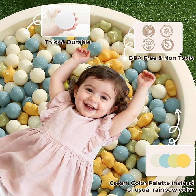 TRENDPLAY Star Ball Pit Balls 50 100 200 500 for Toddlers - Ball Pit Ball Shapes for Boys Girls Fun, Birthday Party, Christmas Decoration