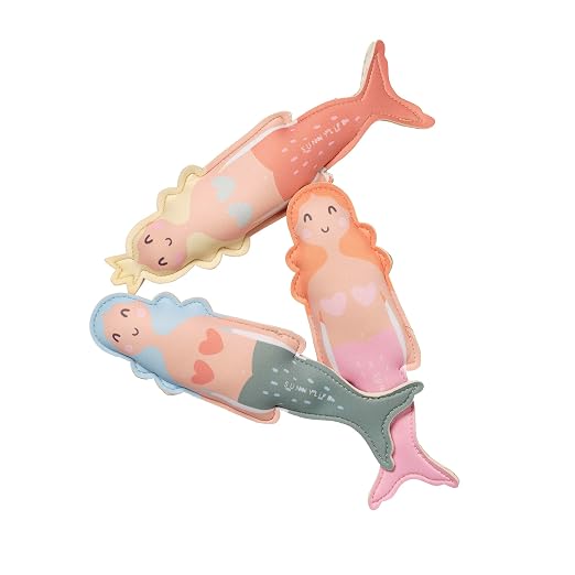 SUNNYLiFE Pool Dive Toys for Kids | Set of 3 Mermaid Diving Toys, Sand-Weighted Sinking Pool Toys for Toddlers Ages 3-8, Soft Natural Rubber Bath Toys - Dive Buddies Melody Mermaid Multi