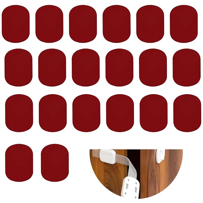 20 Pcs Replacement Adhesive Double-Sided Tapes for Safety Locks | Universal Fit Cabinet Locks Drawer,Strong Adhesive Remove Without Leaving Trace, Double-Sided Adhesive for Cabinet Locks ﻿