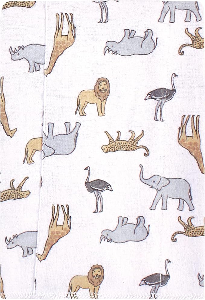 Luvable Friends Hudson Baby Flannel Burp Cloths 7pk, Safari Adventure