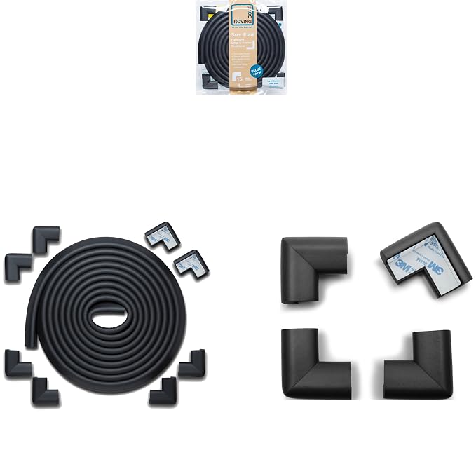 18ft Edge 16 Corners - Bundle & Save - RovingCove HeftyFit Edge Corner Guards, Onyx Black