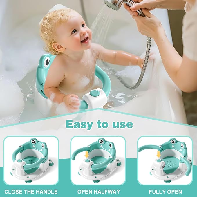 Baby Bath Seat for Babies 6 Months & up Non-Slip Toddler Bath Seats for Sitting Up Infant Bathtub Chair with Suction Cups and Soft Cushion for Baby Shower Tub Seat
