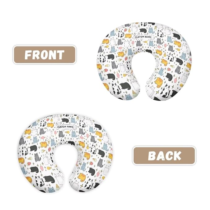 Cartoon Cat Girls Boys Nursing Pillow Cover Breastfeeding Pillow Cover 3D Print Cute and Safety Baby Mom Essentials, 2 Packs