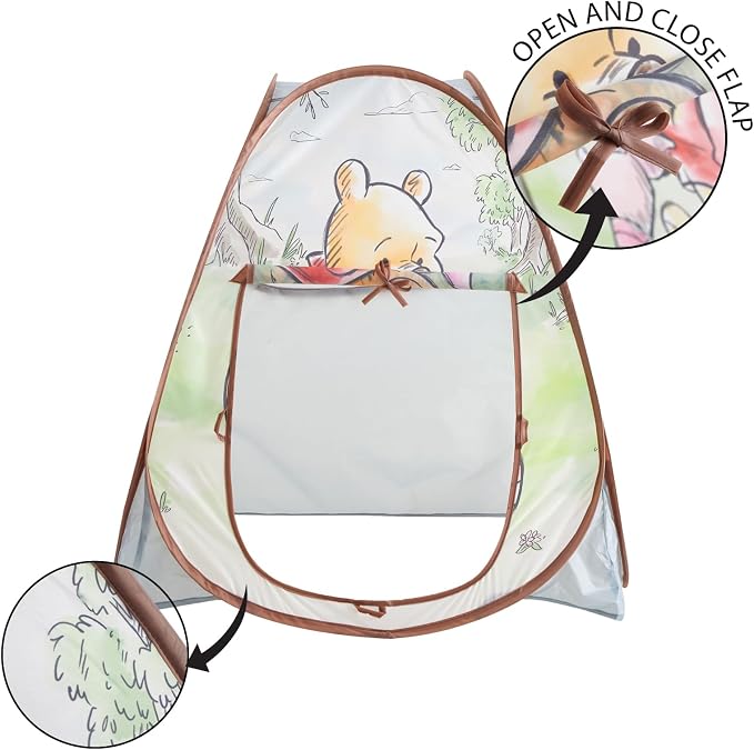 Disney Winnie The Pooh Collapsible Pop-Up Play Tent for Kids,28"x28"x30" Indoor Playhouse Fun,Ages 3+