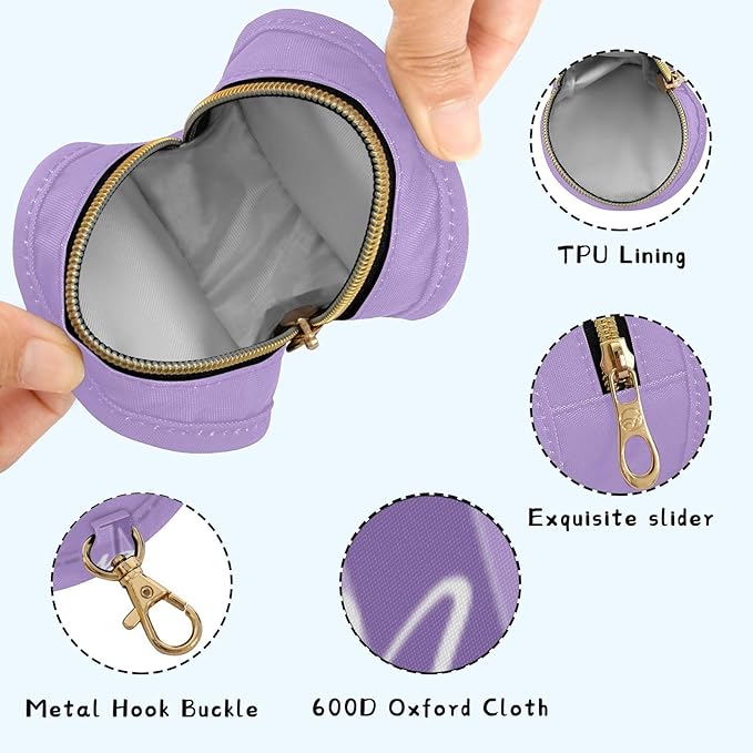 Custom Purple Pacifier Holder Case for Diaper Bag Personalized Portable Travel Pacifier Storage Case with Clip Newborn Baby Pouch for Baby Boys Girls Purse Outdoor