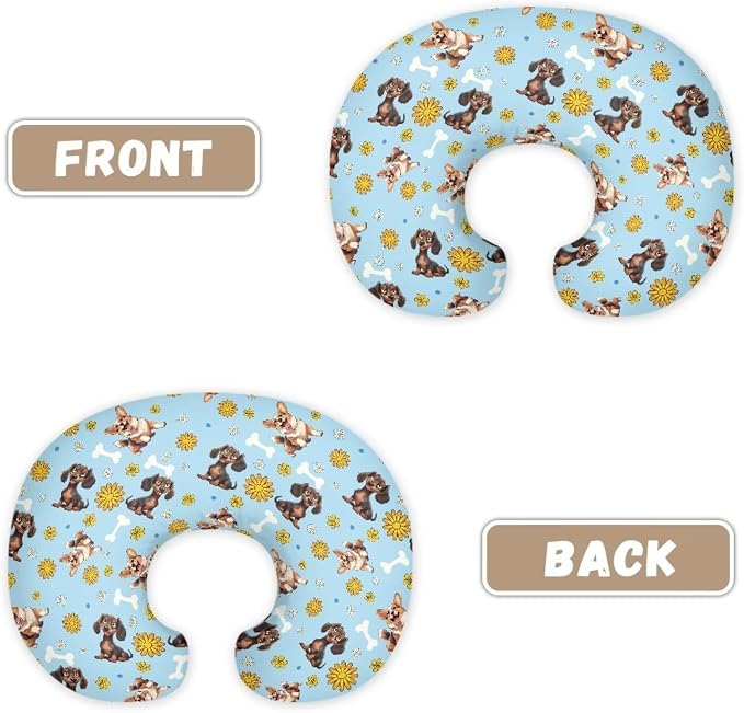 Puppy Nursing Pillow Cover Breast Feeding Pillow Covers 1 Pack for Breastfeeding Pillow Soft and Cozy Fits Snug On Infant Breastfeeding Pillow Slipcover Cover Only