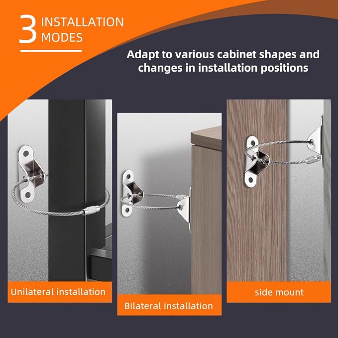 Kiddies Furniture Anchors Secure 400 Pound Furniture to Wall Prevent Falling, Cabinet lock baby proofing cabinets Anti Tip Earthquake Straps for Child Safety （10pack）