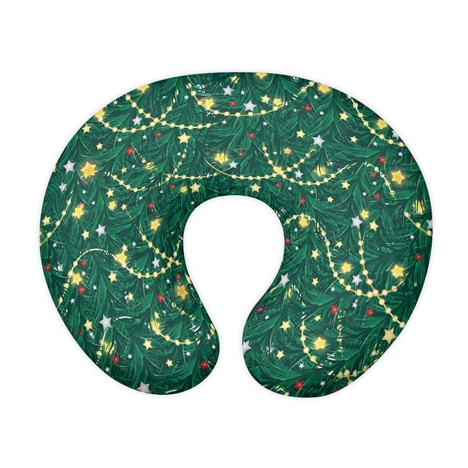 Christmas Lights Breast Feeding Pillow Covers Stain Resistant Cozy Cover with Hidden Zipper for Baby Boy and Girls Nursing Pillow Support Case, Easy to Put On & Remove