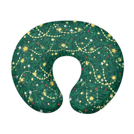 Christmas Lights Breast Feeding Pillow Covers Stain Resistant Cozy Cover with Hidden Zipper for Baby Boy and Girls Nursing Pillow Support Case, Easy to Put On & Remove