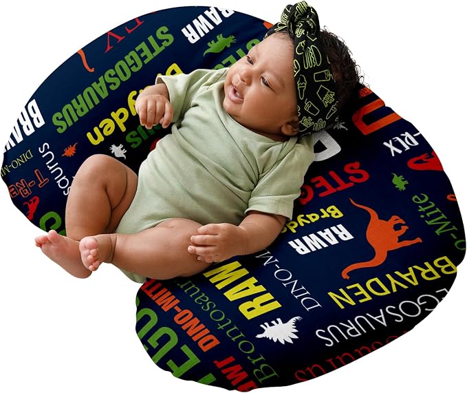 Dyoart Baby Nursing Pillow Cover: Custom Name, Ultra Soft Comfortable, Stretchy Safely Fits On Standard Infant Nursing Pillows for Baby Boys and Girls(one Size)