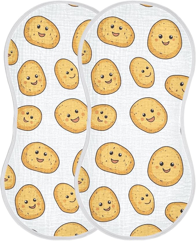 vvfelixl Baby Burp Cloths Potato Baby Baby Newborn Cotton Burping Cloths Set Baby Washcloths 4 Pack