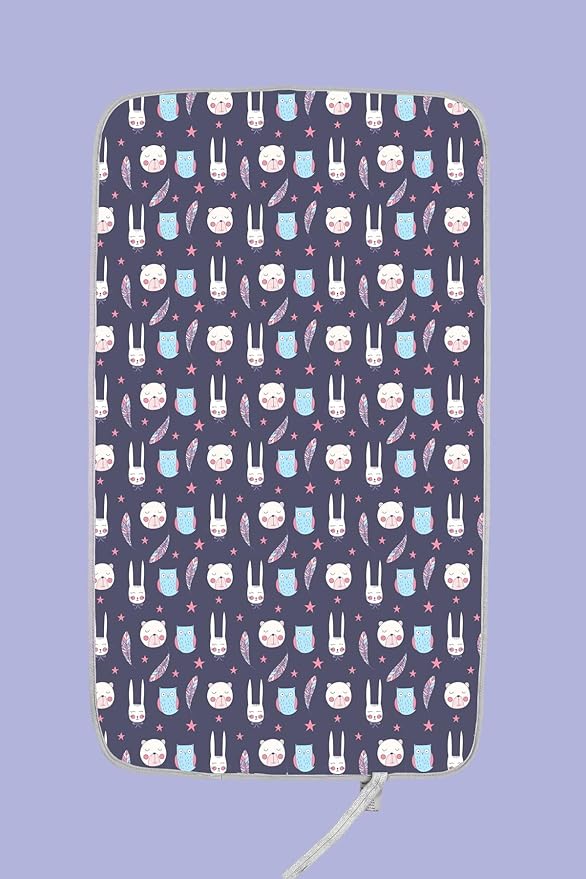 HAMUR HOME Portable Baby Changing Pad ??Waterproof, Foldable & Lightweight Travel Mat ??Soft & Machine Washable Diaper Changer ??Compact & Durable (Purple)