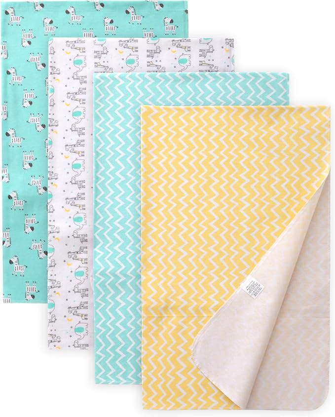 Gina Era Cotton Flannel Receiving Blankets Baby 4 Pcs, Baby Swaddle Blankets, Baby Flannel Blanket 30 X 40 Inch for Boy Girl (STYLE-17)