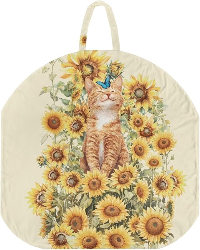 Sunflower Cat Pillow Cover Breastfeeding Pillow Slipcover for Baby Boys & Girls Nursing Pillow Case for Newborn Soft Fabric Fits Snug On Infant Washable & Breathable
