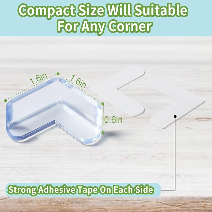 12 Pack Corner Protector for Baby: Baby Proofing Safety Corner Clear Furniture Tablet Corner Protection| Protectors Guards, Baby Proof Bumper & Cushion to Cover Sharp Furniture & Table Edges(L Shape)