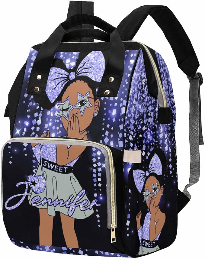M YESCUSTOM Custom Name Diaper Bag Backpack for Women Portable Diaper Bags Mothers Day Gifts Personalized Cute Mommy Nursing Daypack for Women Brown Travel Diaper Waterproof Backpack