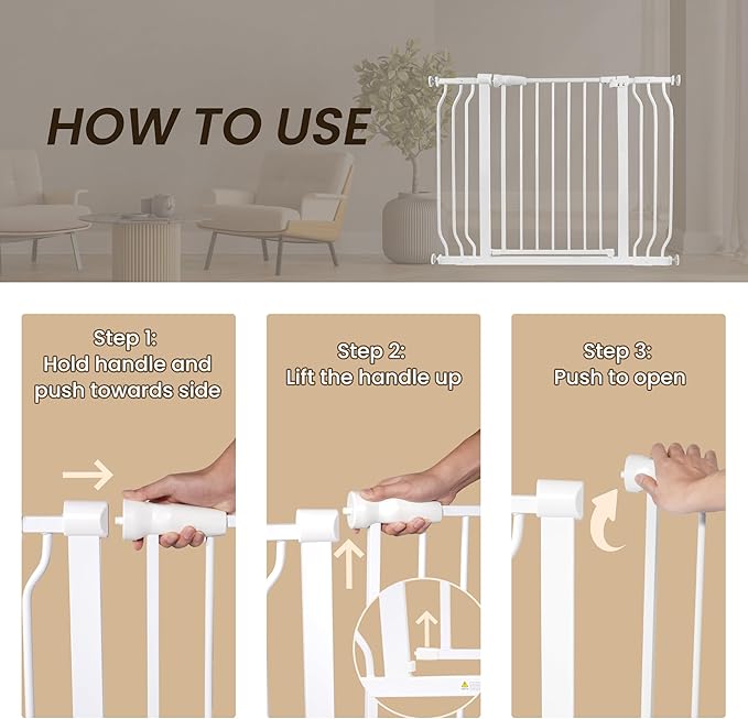 BalanceFrom 29.1-43.3" Easy Walk-Thru Baby and Pet Safety Gate with Hold-Open and Auto-Close ??Adjustable Steel Barrier for Stairs, Doorways, and Hallways, No Drilling Installation