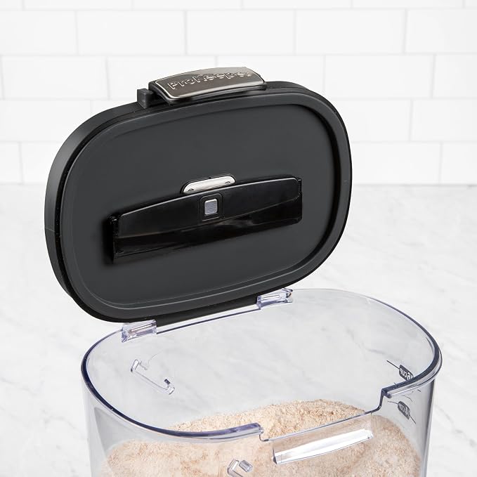 ProKeeper+ Airtight Food Storage Container Set – Clear Plastic Flour and Sugar Canister Set with Magnetic Accessories for Kitchen Organization (Black, 13-Piece)