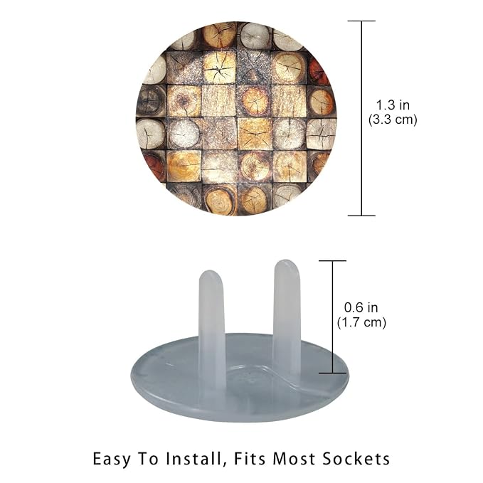 Various Wooden (1) Outlet Covers Baby Proofing Safe & Secure Electric Plug Protectors | Socket Covers for Home & Office