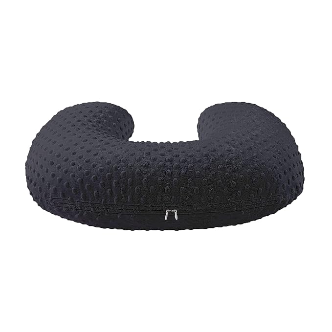 Nursing Pillow Cover, Breastfeeding Pillow Slipcover Snugly Fits for Nursing Pillow for Baby Boys and Girls, Premium Quality Microfiber, Ultra Soft Comfortable (Black)