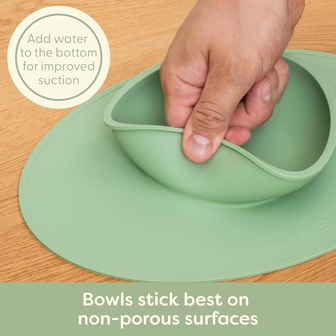 UpwardBaby Led Weaning Supplies - Suction Plates for Baby - Spoons Self Feeding 6 months Bowls Silicone Plates Bowls Self Eating - Toddler/Infant First Stage BLW Utensils 6-12 Months
