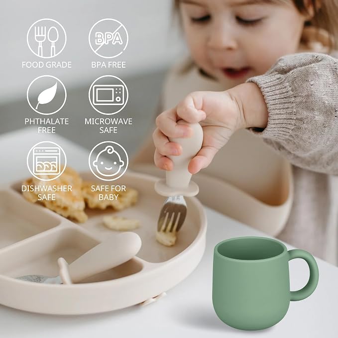 Pack of 2 Silicone Drinking Mug Cup for Toddler Kids and Children (Color 3)