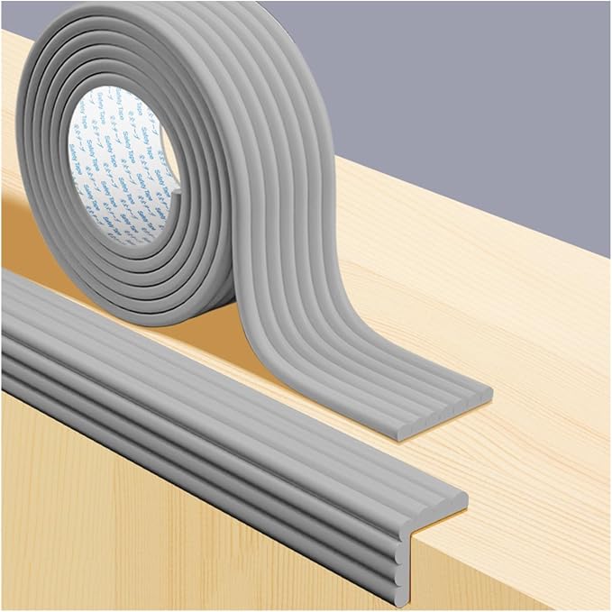 XPLKQXE Proofing Foam Bumper Set, Safety Guards Proof Bumper Guard, Coffee Table Edge Corner Protector Padding for Sharp Corners of Cabinets, Tables, Drawers (Color : Gray, Size : 3pcs)