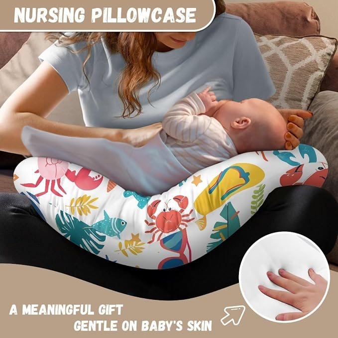 Colorful Leaves Nursing Pillow Covers, Nursing Pillow Slipcovers Breastfeeding Newborn Infant Feeding Cushion Cover Case