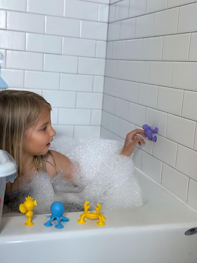 ODELA Genius Sucker Toys 42PCs Sea Animals Edition ??Fun Colorful Toddler Bath Toy Animal Toys for Toddlers 1-3 ??Safe and Durable Materials ??Educational and Cute Designs ??Ideal for Bath Time, Pool