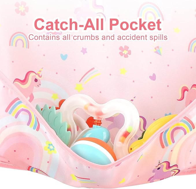 Accmor 3 Pack Long Sleeve Bibs, Baby Smock Waterproof Sleeved Bib Smock for Baby Toddler 6-36 Months