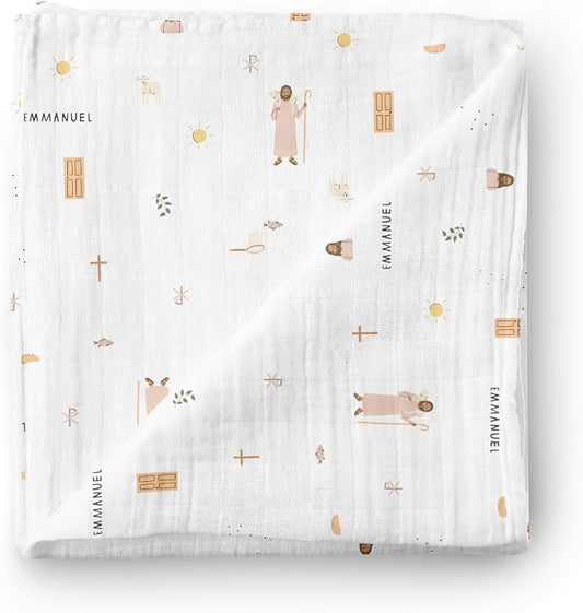 Be A Heart Christian Catholic Baby Swaddle Receiving Blanket (Jesus)