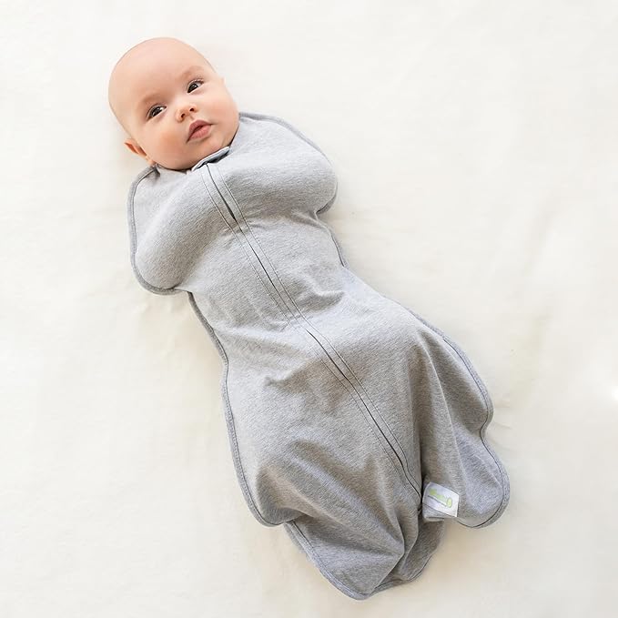 Woombie Original Baby Swaddling Blanket - Soothing, Cotton Baby Swaddle with Zipper - Wearable Newborn Blanket, Mod Waves, 5-13 lbs