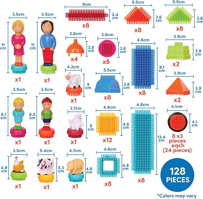 Battat – Bristle Blocks – STEM Interlocking Building Blocks – 113 Pieces Playset – Reusable Storage Case – Developmental Toys for Toddlers & Kids – Deluxe Builder Case – 2+ Years