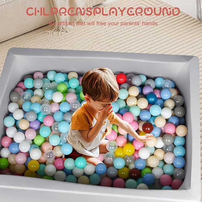 Foam Ball Pit for Kid, Kids Soft Ball Pit,Kiddie Balls PoolIdeal Gift Toys for Children, Rectangle, 40 Inch