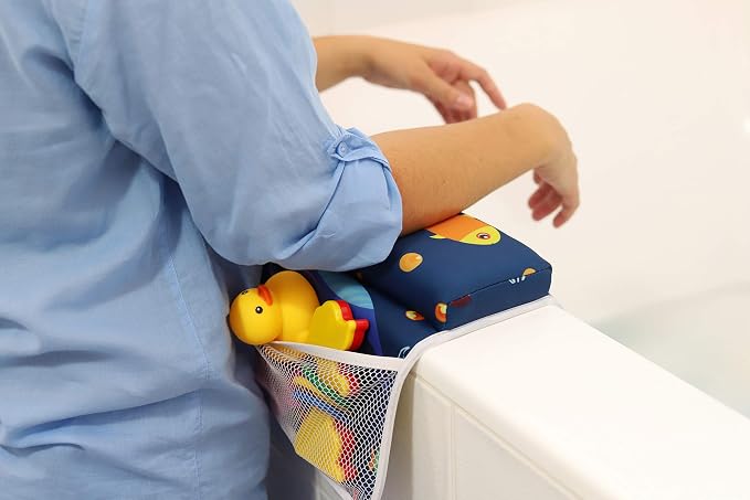 Bath Kneeler and Elbow Rest - Pad Set by ParentsWave Thick Padded Kneeling Mat for Baby Tub Bathing - Bathtub Waterproof Cushion for Infant Bathtime - Washable Foam Pillow for Knee and Arms Protection