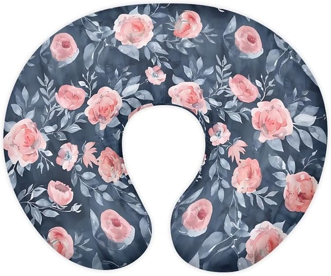 Vinatge Flower Nursing Pillow Cover for Baby Boys Girls, Breathable Breastfeeding Pillow Slipcover Cushion Cover, Soft Fabric Fits Snug On Infant, Fits for Nursing Pillow Newborn