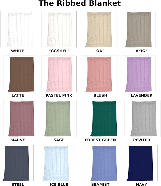 The Ribbed Blanket - 100% Organic Cotton Baby Blanket, American Made, 30x40in - Bassinet, Crib, Stroller - Gift Registry Baby Shower for Newborns and Kids (Cream)