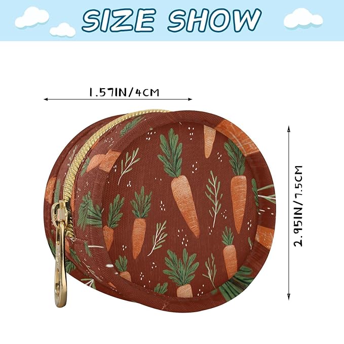 Pacifier Holder with Clip Pacifier Case for Diaper Bag Round Baby Pacifier Pouch Box Bag Portable Red Brown Carrots Easter