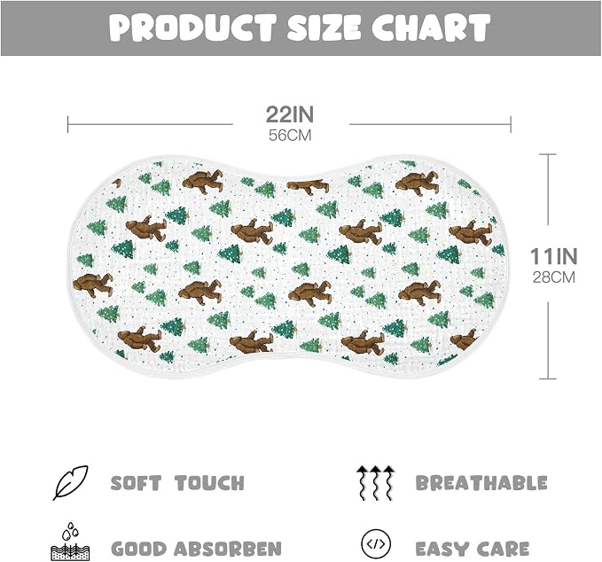 Muslin Baby Burp Cloths, Bigfoot Sasquatch Muslin Washcloths Baby Bibs Rags Comfy Soft Absorbent in for Newborn Boys and Girls 4 Piece 22 x 11 Inch