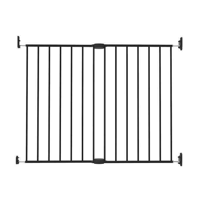 Perma Child Safety Locking Walk Through Baby Gate for Stairs, Extra Wide and Extra Tall, Warm Black, 32.3-55.9 Inch (Pack of 1)