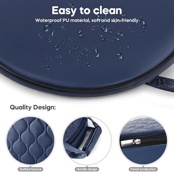 Portable Waterproof Leather Diaper Changing Pad Compact for Travel Diaper Bag, Easy Clean, Newborn Baby, Blue